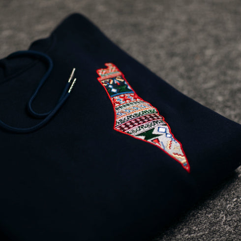 Hoodie - Embroidered Map of Palestine